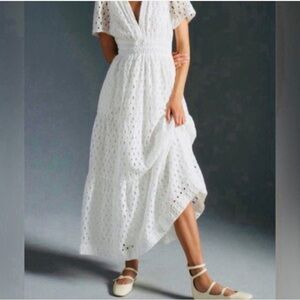 Anthropologie The Somerset Maxi White Dress
